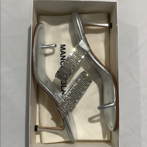 Manolo Blahnik, embellished, leather heels. - Picture 5 of 5